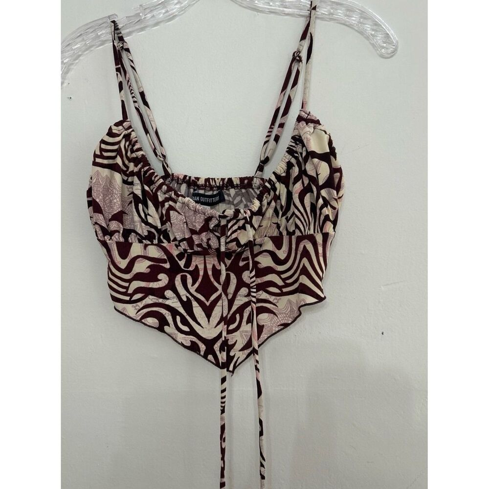Urban Outfitters Y2K 90s Inspired Ruched Tie Front Tank Top Women's Small